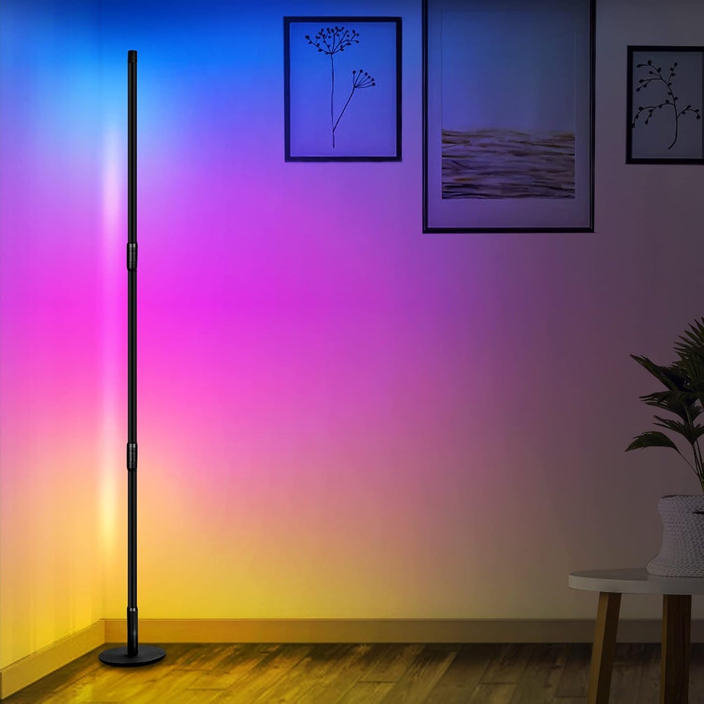 LED Stehlampe Dimmbar mit Fernbedienung, 2800LM 20W Stehleuchte Farbwechsel Lichtsaeule RGB Farbtemperaturen und Helligkeit Stufenlos Dimmbar für Wohnzimmer Schlafzimmer [Energieklasse F]