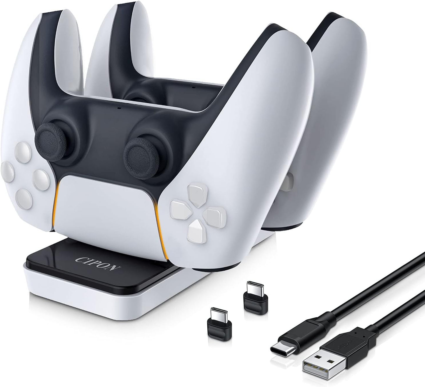 CIPON Ladestation kompatibel mit PS5-Controller, abnehmbares USB-Typ-C-Schnellladen