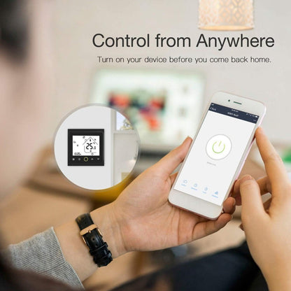 Thermostat intelligent Wi-Fi, régulateur de température d'eau, chauffe-eau électrique, chaudière à eau et gaz, compatible avec Alexa et Google Home (blanc, BHT-002-GCLW (Wi-Fi))