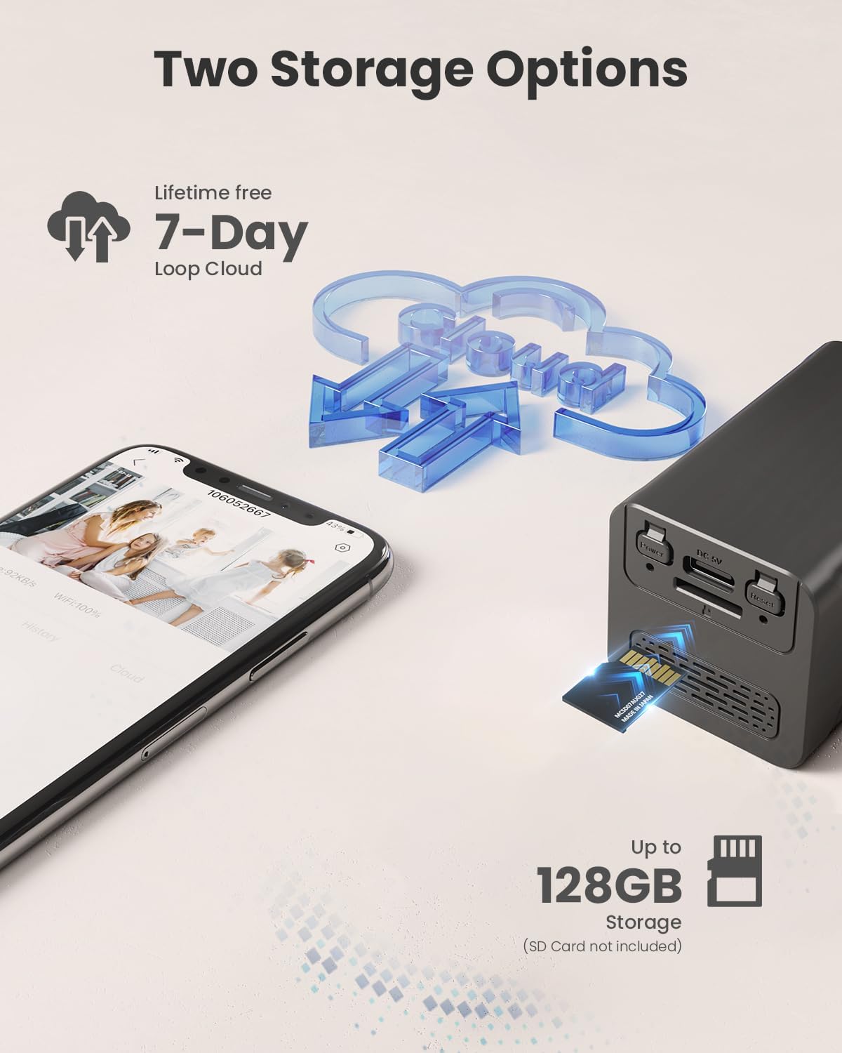 MUBVIEW Mini-Kamera, 1080P kabellose WLAN-Überwachungskamera für den Innenbereich, batteriebetriebene Innenkamera, PIR-Bewegungserkennung, Nachtsicht, Zwei-Wege-Audio, SD-/Cloud-Speicher (WLAN 2,4 GHz)