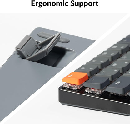 Keychron K3 Ultra-Slim Bluetooth Wireless Mechanische Tastatur, 75% ISO-DE-Layout Hot-Swap-fähig Low Profile Optischer Brauner Schalter RGB Gaming-Tastatur für Mac Windows