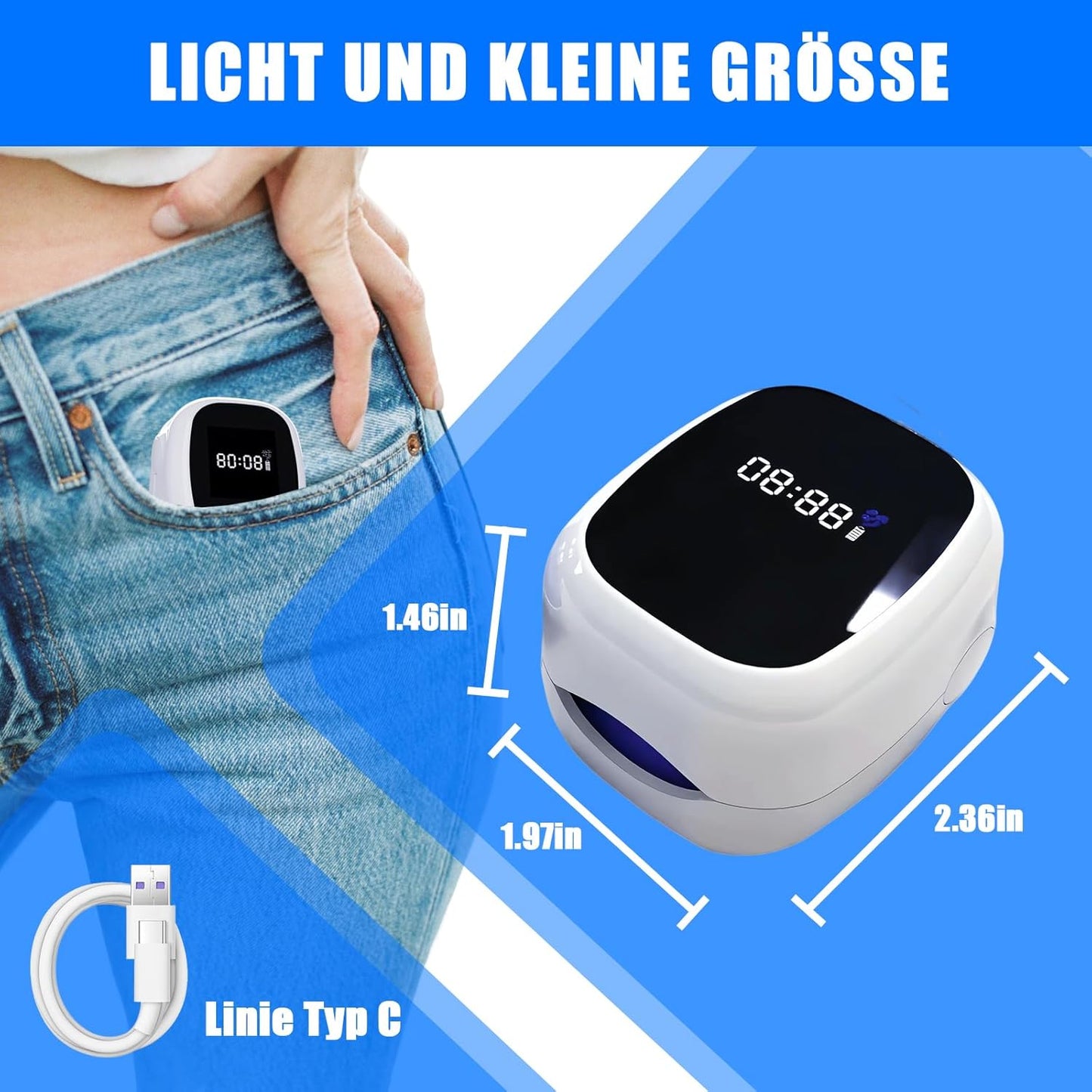 Nagelpilz Laser gerät Laser Nagelpilz Schnell Wirkende Hocheffizientes Nagelpilz Kaltlasertherapie, Behandlung von mehreren Zehen und bequemen Füßen 4 Blau 2 Infrarot Therapie Nagelpilz Laser (a)
