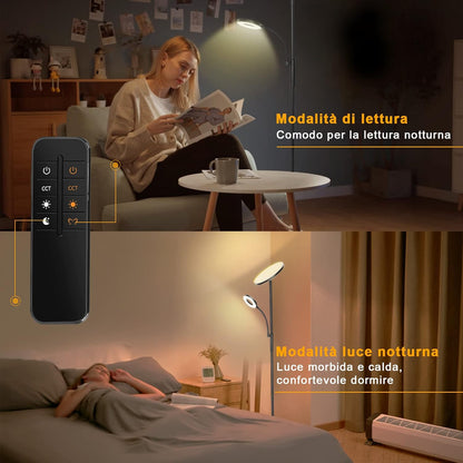 LED Stehleuchte Deckenfluter, 3600LM 42W Moderne Stehleuchten avec lampes LED plus lumineuses, 2700K-6500K Stufenlos Dimmbare Stehlampe avec Fernbedienung &amp; Touch Control für Wohnen [Classe énergétique F]