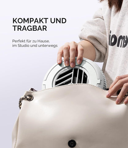 MelodySusie Pocket Nagelstaubsauger HProA, 6000RPM Leistungsstarke Staubabsaugung Nägel für Maniküre, Kompakter Nagelschleifstaub-Absauger mit 30 Wiederverwendbarem Filter für DIY & Studio, Weiß