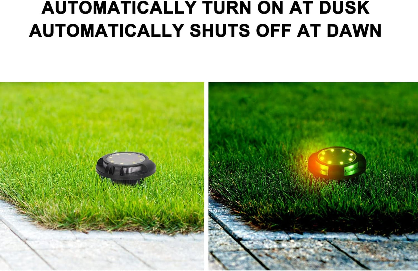 Solar-Bodenleuchten, Solarleuchten für den Außenbereich, 8 Panel-LEDs, wasserdicht, staubdicht, für Gehwege (8 Lichter, warmes Licht und Farblicht)