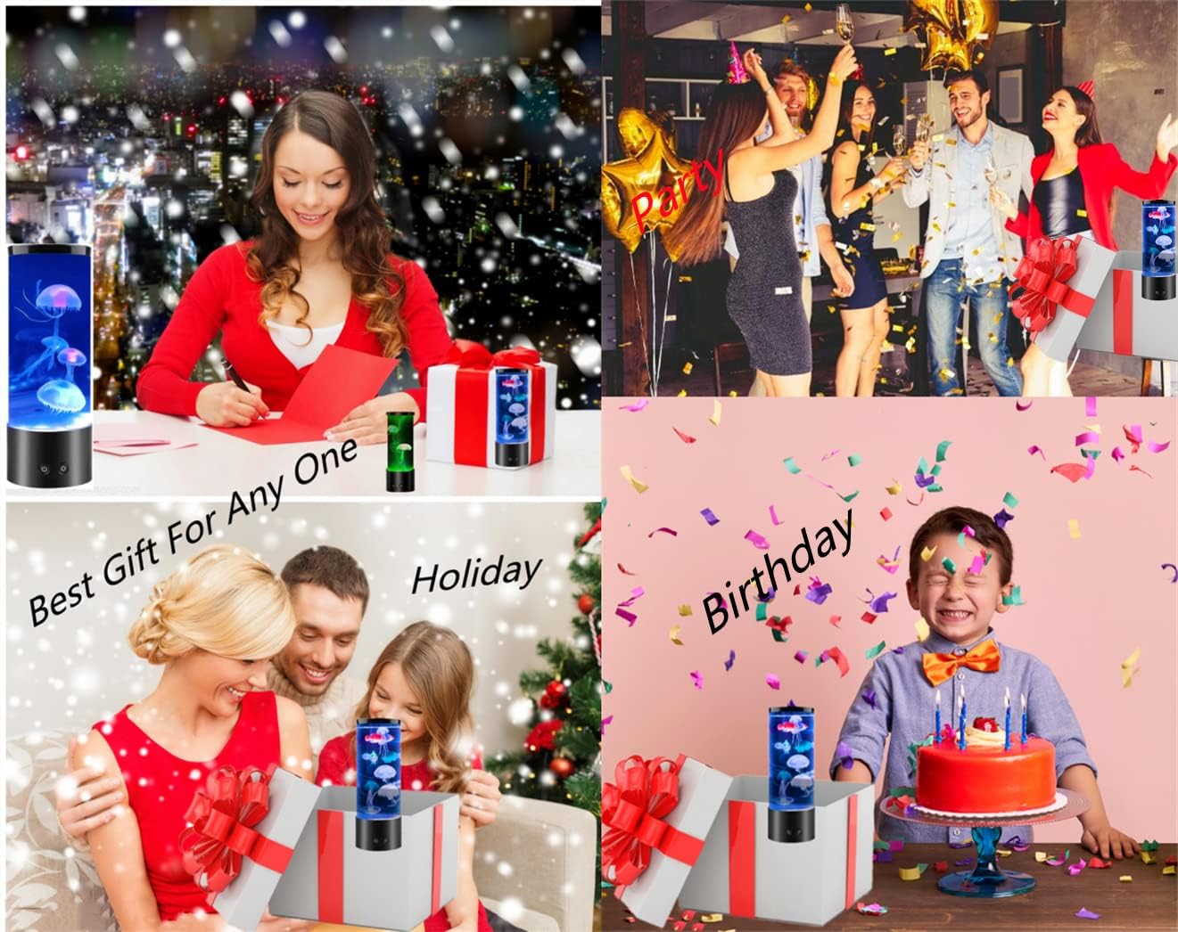 Lampe d'ambiance Aquarium Quallen - 16 options de vie avec télécommande - Options USB/batterie - Décoration passionnante pour la maison, le bureau, la maison et l'extérieur - Cadeau unique pour enfants et adultes