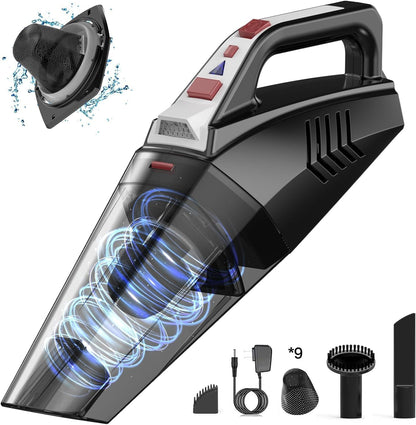 Hihhy Handsäge, 9000Pa Handsäge Akku mit LED-Licht, 120W Kabelentlader Handsäge für Auto, Haushalt, Tierhaare