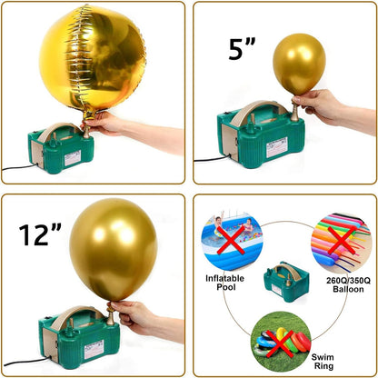 PartyWoo 110V 600W Pompe à Ballon Électrique, Blaser à Ballon Tragbarer, Pompe à Air Double pour Ballons