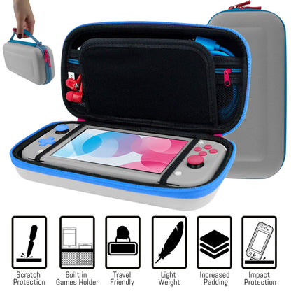 Orzly Switch Lite Case Set - Schutzhülle und Displayschutzfolie für Nintendo Switch Lite Konsole, USB-Kabel, Spielzeughalter, Griffhülle, Kopfhörerhalter, Daumengriff und mehr (Geschenkverpackung – Z&amp;Z Edition)