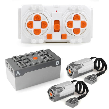 ZMBlock Bausteine Technik Motor Sets Technic Power Functions Motoren Boost Spielzeug Set mit 2 M Motor, 1 Hauptschaltraum,1 Fernbedienung, für Kinder und Erwachsene ab 7 10 Jahre(4 Stück)