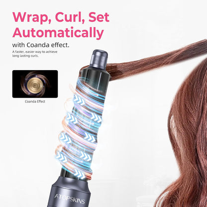 Atopskins Pro Air styler 6 in 1 Airbrush Haarstyler Hair Styler mit Rundbürste, Warmluftbürste, Föhnbürste, Haartrockner, Air Culer, Hairstyler Airstyler für Alle Haartypen, Trocknen, Glätten, Locken