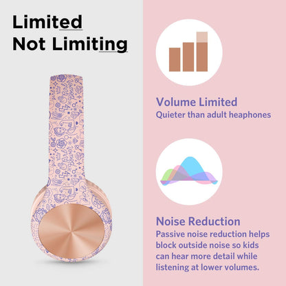 LilGadgets Connect+ Kopfhörer mit Mikrofon, Over-Ear-Kopfhörer für die Schule – Faltbare Kopfhörer, Girl Power