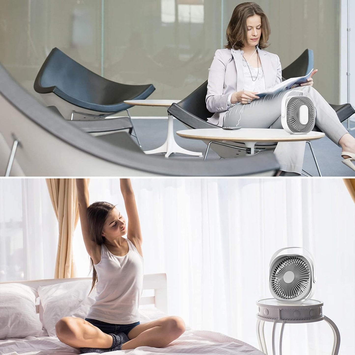BENMA sehen Schreibtischfan, USB-Tischfan, 8 Zoll, 3 Geschwindigkeiten, geschloser Ventilator mit kontinuierlicher Geschwindigkeit, USB-betrieben, strong Wind, leiser Betrieb for Home-Office-Schlafzimmer