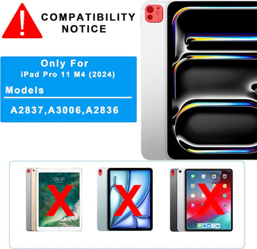 Tastatur Hülle für iPad Pro 11 Zoll (M4) 2024 - Abnehmbare Magnetisch 7 Farbige Beleuchtung Touchpad Tablet Cover mit Stifthalter - Beleuchtete Deutsches QWERTZ Layout Tastatur für iPad 11" M4 Schwarz