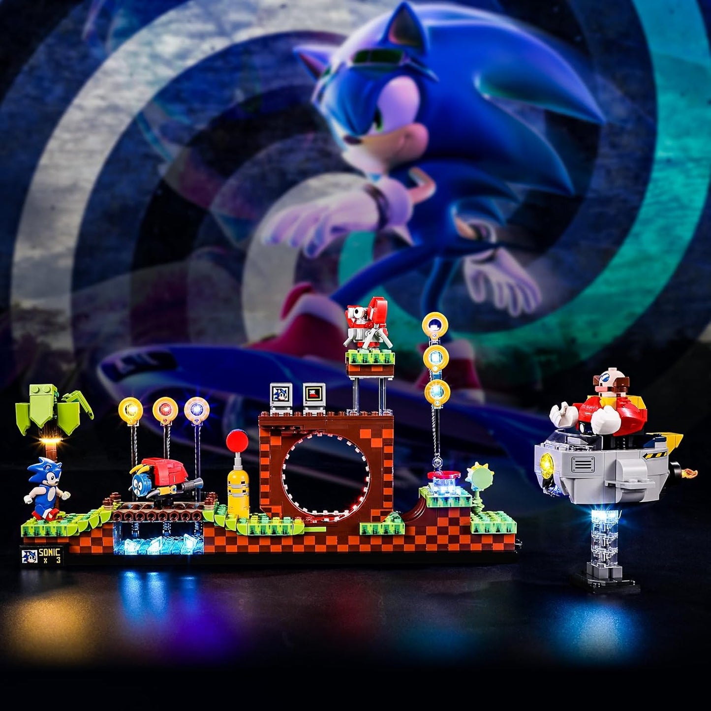 BRIKSMAX 21331 Led Beleuchtungsset für LEGO Sonic The Hedgehog-Green Hill Zone - Compatible with Lego Ideas Bausteinen Modell - Ohne Lego Set