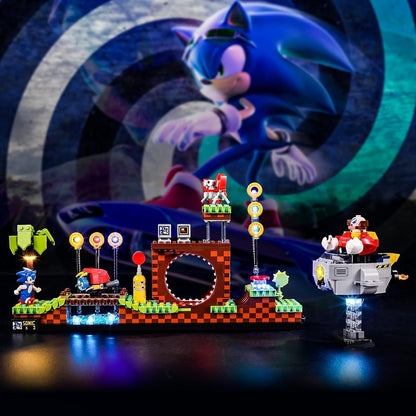 BRIKSMAX 21331 Led Beleuchtungsset für LEGO Sonic The Hedgehog-Green Hill Zone - Compatible with Lego Ideas Bausteinen Modell - Ohne Lego Set