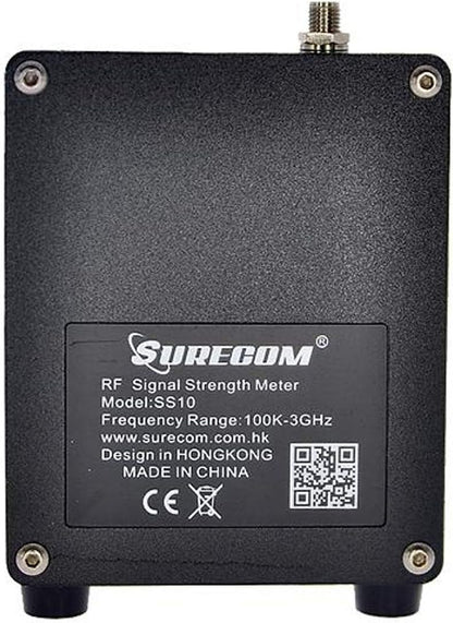 Mcbazel Surecom SS10 Feldstärke-Leistungstestmessgerät, tragbare Feldstärkeanzeige, 100 K-3000 MHz Feld mit SMA-Stecker, UHF-Teleskopantenne