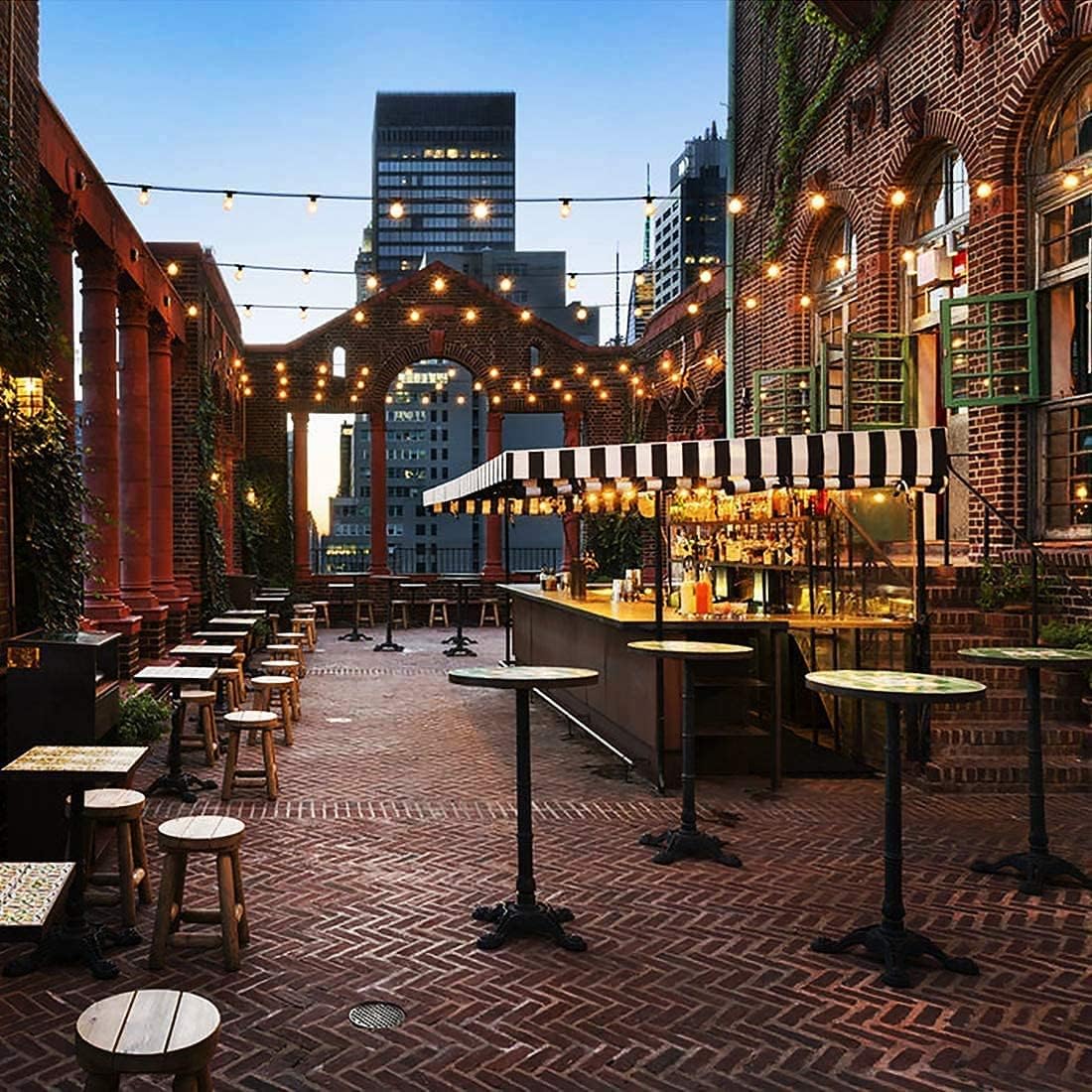 LED Lichterkette Aussen 15M Fochea Lichterkette Glühbirnen G40 46 + 4 1W LED Globe Glühbirnen E12 Warmweiß 2700K Lichterkette Garten für Weihnachten Hochzeit Party Außendekoration Lichterkette Halloween [Energieklasse G]