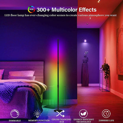 LED Stehlampe Dimmbar mit Fernbedienung, 2800LM 20W Stehleuchte Farbwechsel Lichtsaeule RGB Farbtemperaturen und Helligkeit Stufenlos Dimmbar für Wohnzimmer Schlafzimmer [Energieklasse F]