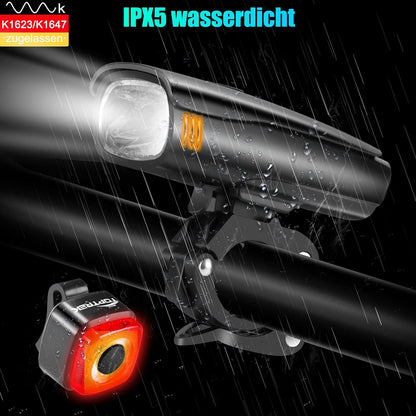 toptrek Fahrradlicht Set Akku Kapazität Bis Zu 2600mAh LED Fahrradbeleuchtung Laufzeit Bis Zu 9 Stunden Fahrradlampe, IPX5 Wasserdicht Fahrrad licht mit Nahfeldbeleuchtung