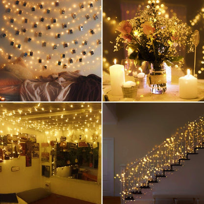 LICHPRO 2er-Pack Solar-Lichterkette, 8 Modi, Außen- und Innenbereich, 150 x 2 warmweiße LEDs, 15 x 2 m, IP65 wasserdicht, für Weihnachten, Dekorationen, Festivals, Garten, Balkone, Partys, Hochzeiten, Camping, [Energieklasse A]