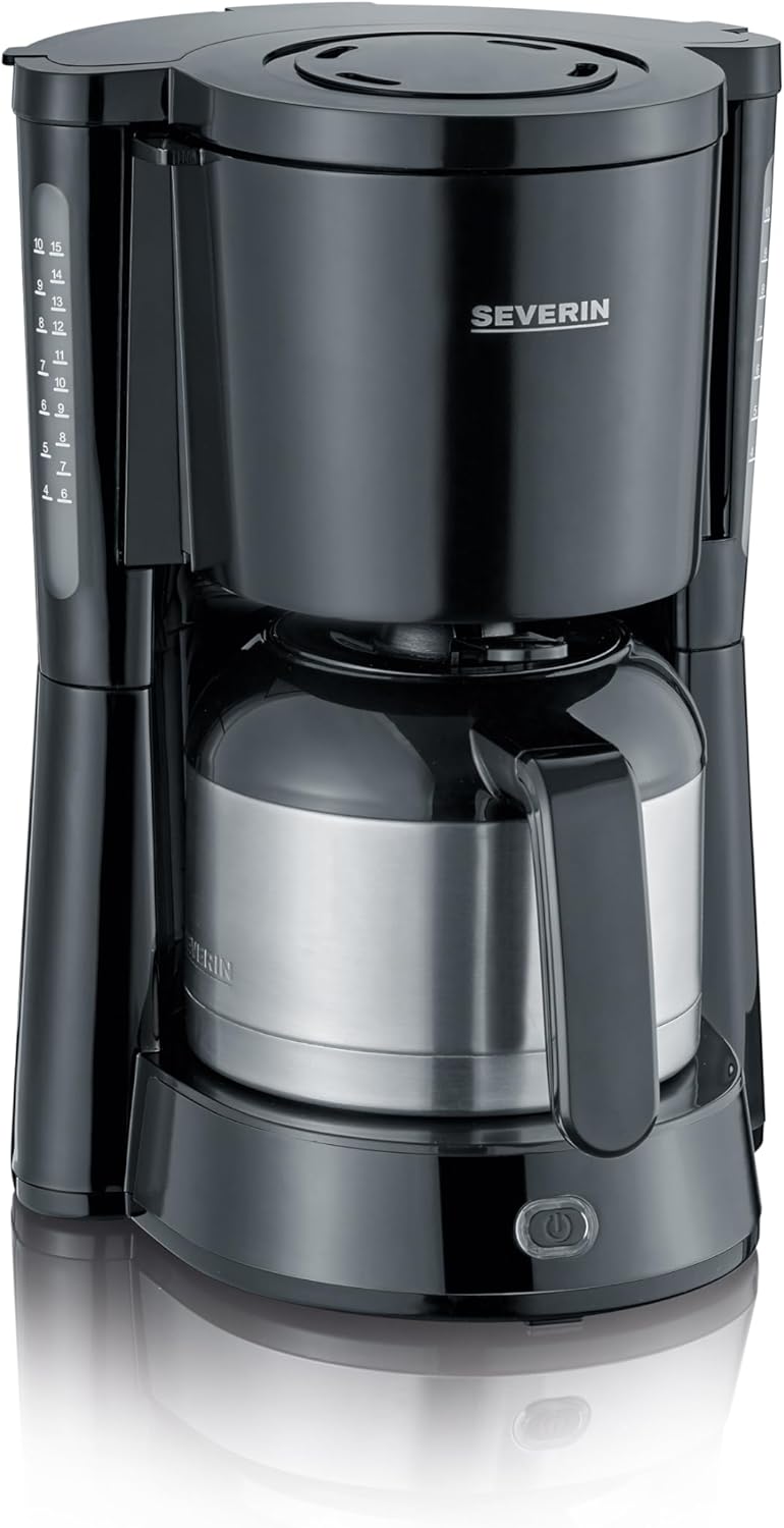 Filterkaffeemaschine Kaffemaschine Thermokanne SEVERIN KA 4835 8 Tassen 1000 W KA 4835 aus Kunststoff, gebürstetschwarzsilber Filterkaffeemaschine Kaffeemaschine Filterkaffee Kaffeezubereiter