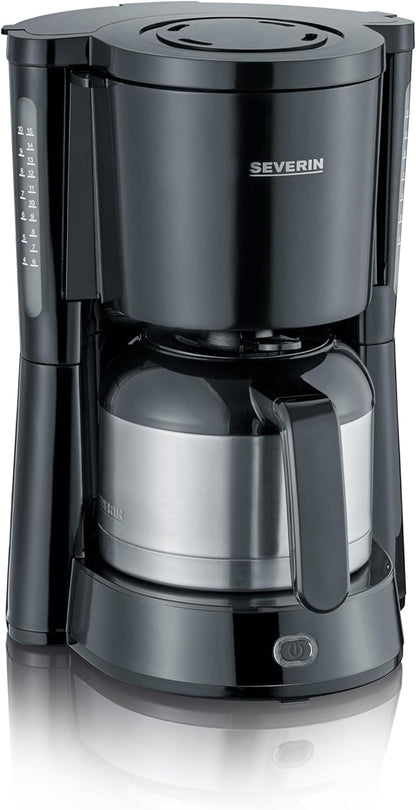 Filterkaffeemaschine Kaffemaschine Thermokanne SEVERIN KA 4835 8 Tassen 1000 W KA 4835 aus Kunststoff, gebürstetschwarzsilber Filterkaffeemaschine Kaffeemaschine Filterkaffee Kaffeezubereiter