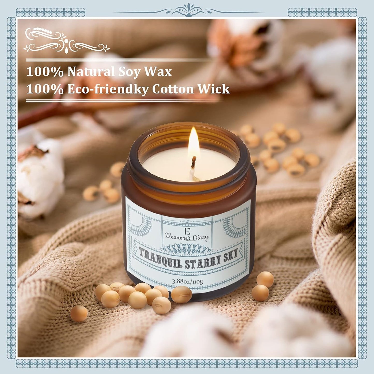 Eleanore's Diary Duftkerzen Set Geschenkset,, Natürliches Sojawachs Handgemachte (4 in pack)