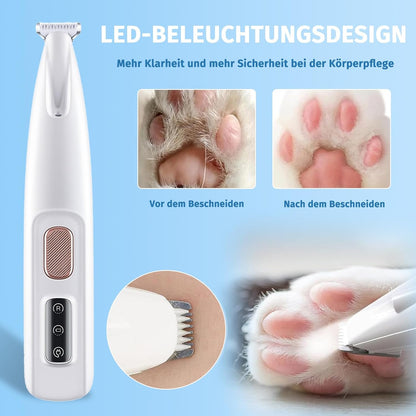 Paw Trim Pro Dr. Pfoten Pfotentrimmer, Hundeschermaschine für Hunde Extra Leise, Hundepfoten Trimmer Mit LED-Licht, Pawtrim pro-Schmerzfreie Pfotenpflege in Sekundenschnelle