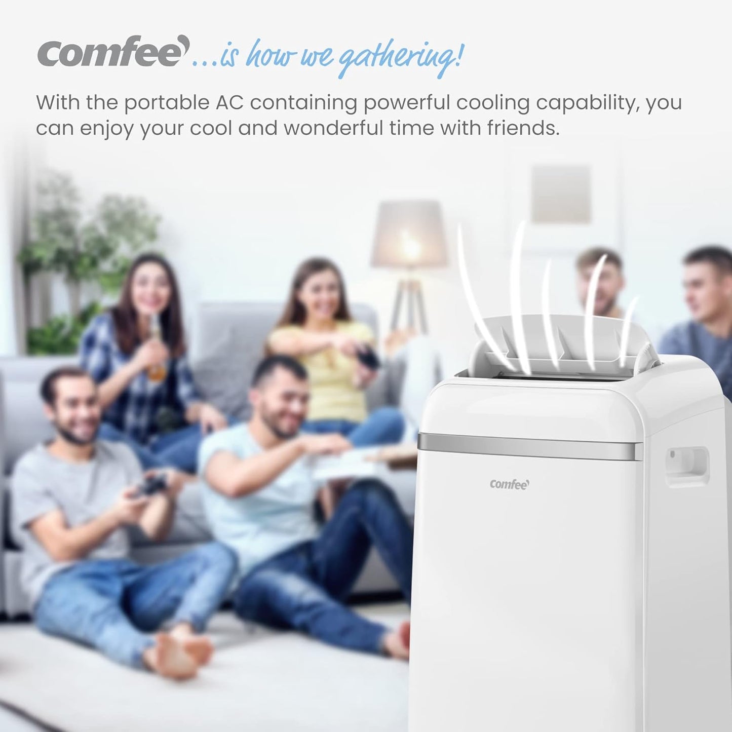 Comfee Mobiles Klimagerät PAC 12000, 12000 BTU 3,5kW, Kühlen&Ventilieren&Entfeuchten, Raumgröße bis 117m³(43㎡), Mobile Klimaanlage mit Abluftschlauch
