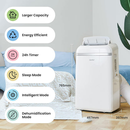 Comfee Mobiles Klimagerät PAC 12000, 12000 BTU 3,5kW, Kühlen&Ventilieren&Entfeuchten, Raumgröße bis 117m³(43㎡), Mobile Klimaanlage mit Abluftschlauch