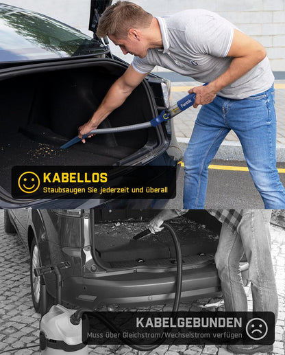 Fanttik Slim V8 Apex Akku-Autostaubsauger mit hoher Leistung, 19000 Pa/45 AW, RobustClean™-Handstaubsauger 4-in-1-Mini-Luftgebläsepumpe, Tragbarer Staubsauger für Auto, Bürotisch, Tastaturen Blau