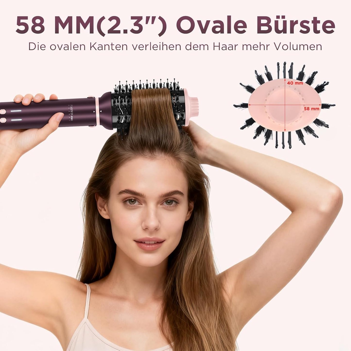 7 in 1 Airstyler, PARWIN PRO BEAUTY MaxAIR 2.0 Multi-Styler Set, Auto-Wrap Lockenstab, Geringere Hitzeschäden Glätteisen, 110000 U/Min Föhn, Volumenbürste, Styling, Glättung Pinsel, Jasper Plum