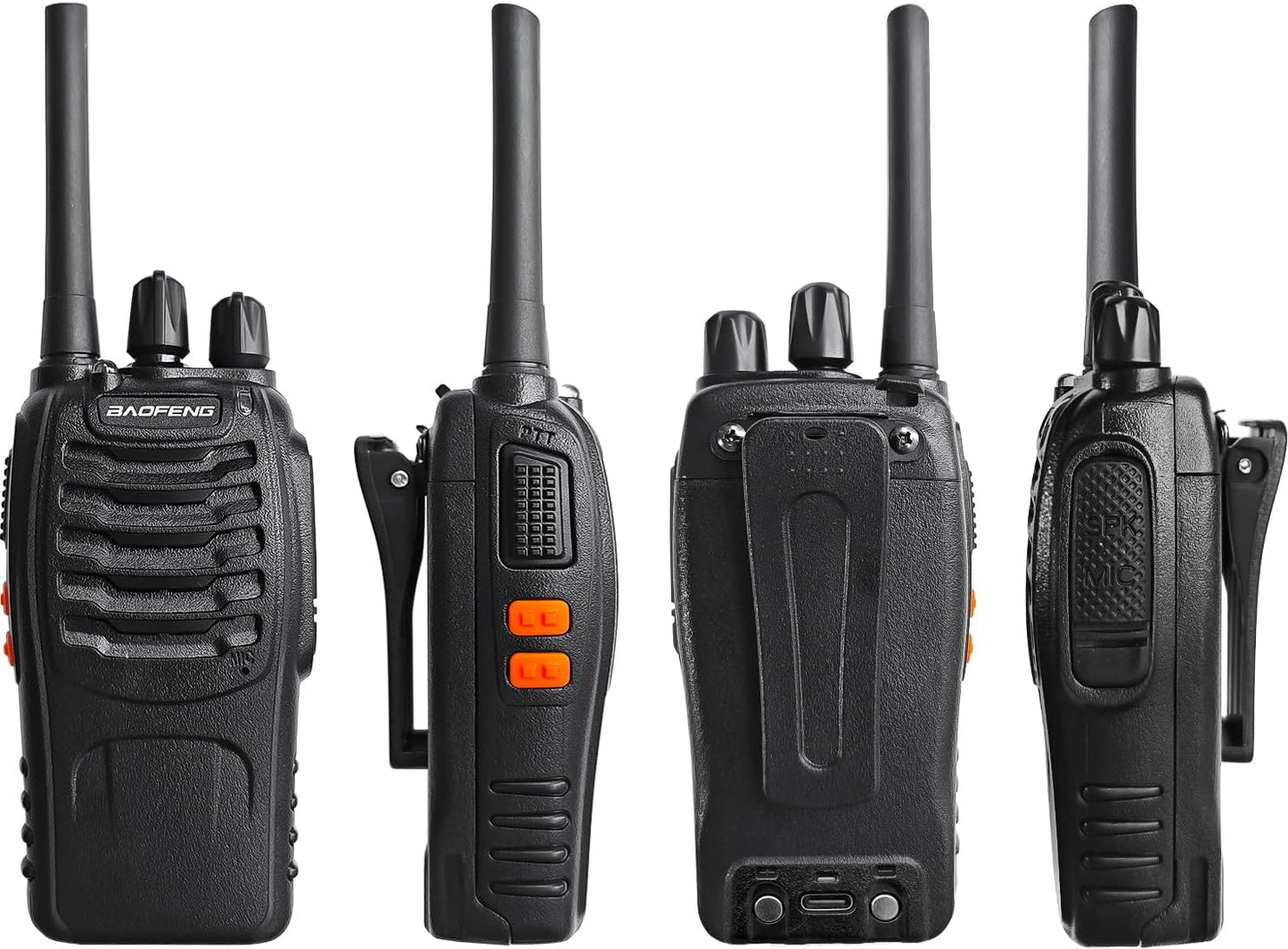 Baofeng Walkie Talkies Funkgerät PMR446 Zwei-Wege-Radio Professionelle Gegensprechanlage 16 Kanäle Funkempfänger Sende- und Empfangsgerät,Inklusive Akku, Headset und USB-Ladestation(3 Stück)