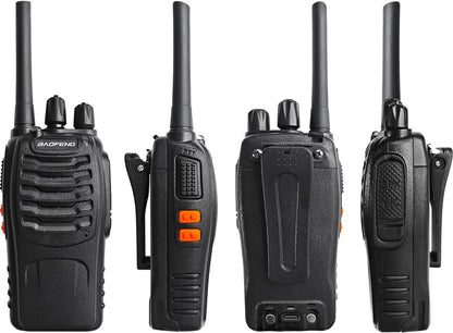 Baofeng Walkie Talkies Funkgerät PMR446 Zwei-Wege-Radio Professionelle Gegensprechanlage 16 Kanäle Funkempfänger Sende- und Empfangsgerät,Inklusive Akku, Headset und USB-Ladestation(3 Stück)
