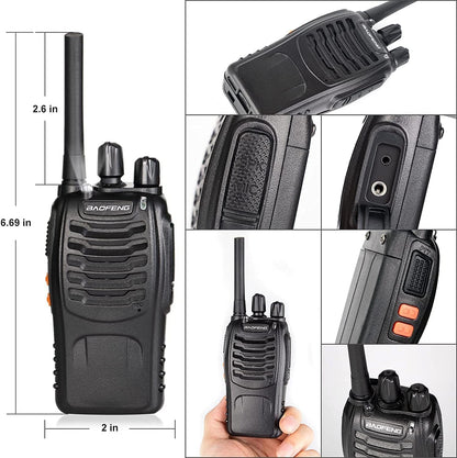 Baofeng Walkie Talkies Funkgerät PMR446 Zwei-Wege-Radio Professionelle Gegensprechanlage 16 Kanäle Funkempfänger Sende- und Empfangsgerät,Inklusive Akku, Headset und USB-Ladestation(3 Stück)