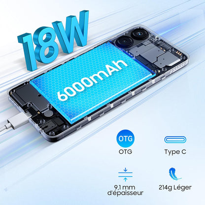 Smartphone Blackview Color 8 16 Go RAM + 128 Go Jack-Bleu