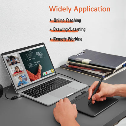 UGEE S640 Grafiktablett, digitales Zeichentablett mit Stylus, batterieloser Druckempfindlichkeit, 8192 Stylus Tablet, 10 Tastenkombinationen, kompatibel mit Windows, Mac, Linux und Android