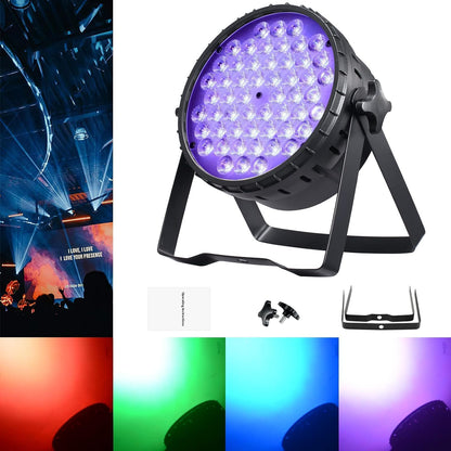 BETOPPER LED Par Strahler 54x3W LED Bühnenlicht mit Auto/Musikgesteuert/DMX512, Partylicht RGB 3-in-1 7 Farbe Bühnenbeleuchtung, LED Par Licht für Hochzeit Club Bar Konzertbars Show Party [Energieklasse F]