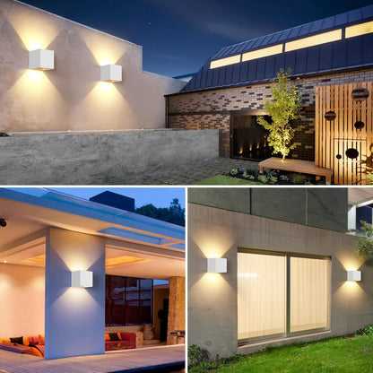 ledmo 4 Pièces 20W Appliques Intérieures/Außen 2000LM Appliques Auf und Ab Verstellbarer Lichtstrahl Lampes d'extérieur LED 3000K Appliques murales blanc chaud IP65 Appliques murales étanches [Classe énergétique F]