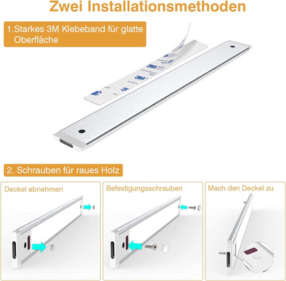 wobsion Unterbauleuchte Küche LED dimmbar mit berührungslosem Sensor, Küchenleuchte Unterbau LED 30 cm x 3 Stück in Warmweiß 3000 K, ultradünne LED-Lichtleiste Küche für Kleiderschrank, Vitrine [Energieklasse G]