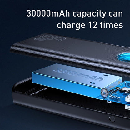 Baseus Amblight Powerbank 30000mAh, 4xUSB, USB-C, 65W (Schwarz)
