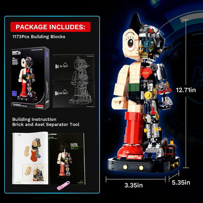 PANTASY Astro Boy Roboter-Bausatz 32 cm Klemmbaustein 1258 Teile