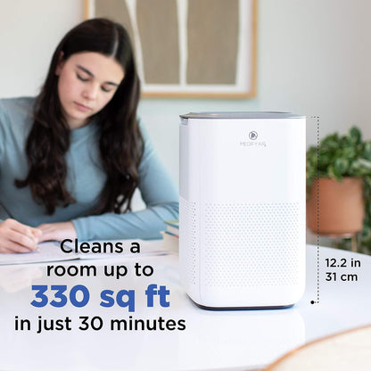 Medify Air MA-15 Luftreiniger mit H13 True HEPA-Filter | 330 m² Abdeckung | für Allergene, Wildfeuer-Rauch, Staub, Gerüche, Pollen, Tierschuppen | leise 99,7% Entfernung bis 0,1 Mikrometer | weiß, 1er-Pack