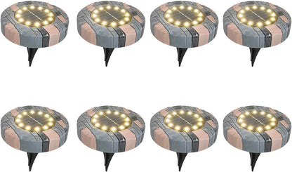 8 pack Solarlampe Bodenstrahler solarlicht 12LED  wasserdichte gartenlicht Außen warmweiß