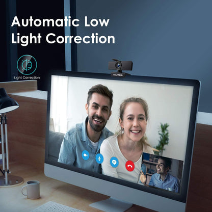 Webcam SAITOR 1080P avec microphone et protection des yeux, caméra Web Full HD pour ordinateur, PC, ordinateur portable, ordinateur de bureau, USB Plug and Play, étude de conférence, connexion vidéo, Skype