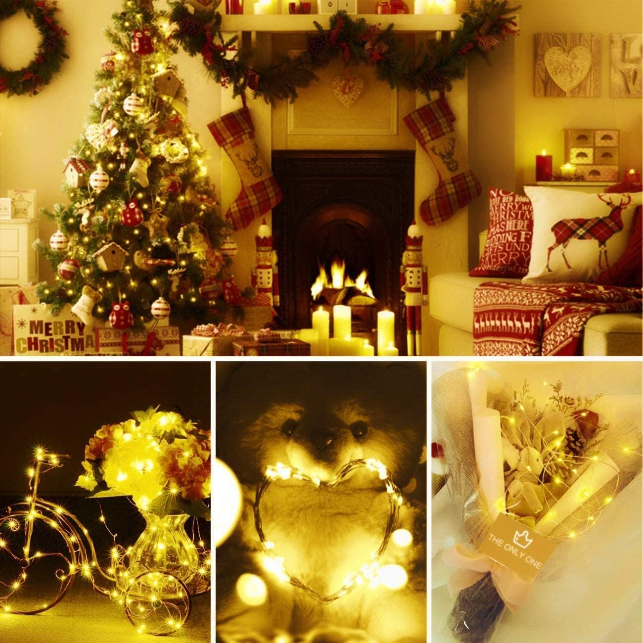 LICHPRO 2er-Pack Solar-Lichterkette, 8 Modi, Außen- und Innenbereich, 150 x 2 warmweiße LEDs, 15 x 2 m, IP65 wasserdicht, für Weihnachten, Dekorationen, Festivals, Garten, Balkone, Partys, Hochzeiten, Camping, [Energieklasse A]