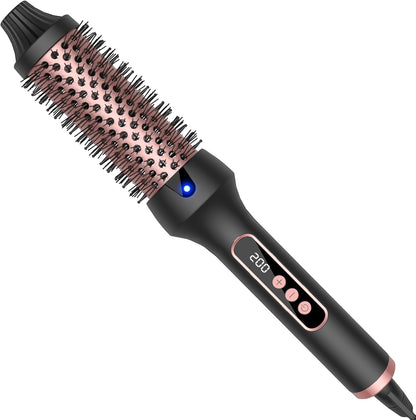 OKWRAP Thermobürste LCD Display, Ionen, Thermobürste, Lockenstab, Heißbürste, Rundbürste für Haarstyling, Heißbürste, Glättbürste, Haarstyler, Rundbürste, Glättbürste, 38 mm