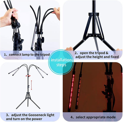 LEBANDWIT Plafonnier LED avec Pieds, Minuterie Automatique Ein-/Aus, Lampe de Surveillance à Spectre Complet, Pflanzenlichter für Zimmerpflanzen, Gartenarbeit avec 3 Modes d'éclairage, 10 Helligkeitstufen