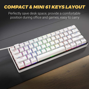 Lilhowcy Schnellster Tastaturschalter aller Zeiten – Optische Schalter – Chroma-RGB-Beleuchtung – PBT-Tastenkappen – Onboard-Speicher (weiß)